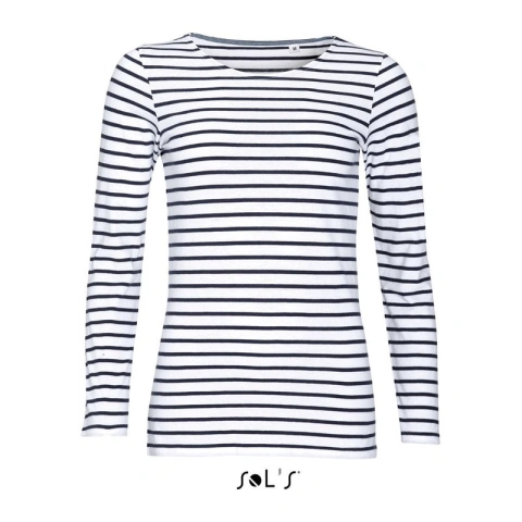 SOL'S MARINE WOMEN - LONG SLEEVE STRIPED T-SHIRT